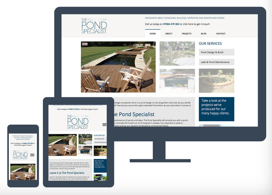 The Pond Specialist website-Exubra